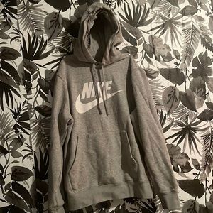 Gray and white Nike hoodie size small